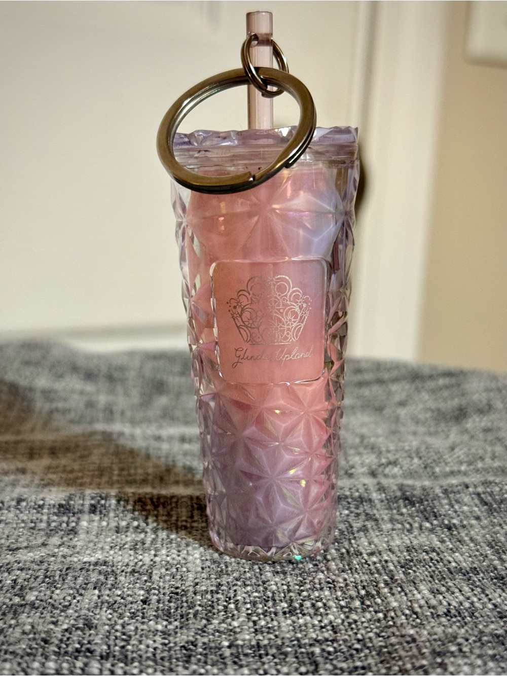Starbucks Wicked Glenda Iridescent Pink Mini Tumbler with Straw Keychain - Picture 2 of 3